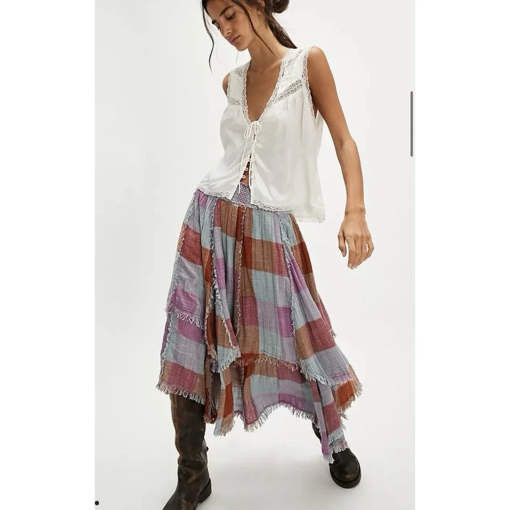 Free People FP One Averie Maxi Skirt Large Boho